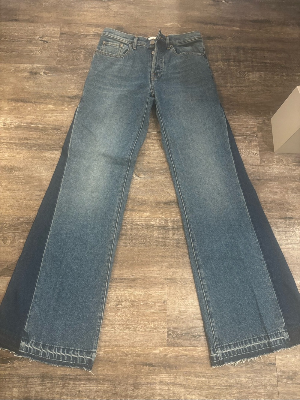 ba&sh Two-Tone Blue Wide-Leg Jeans